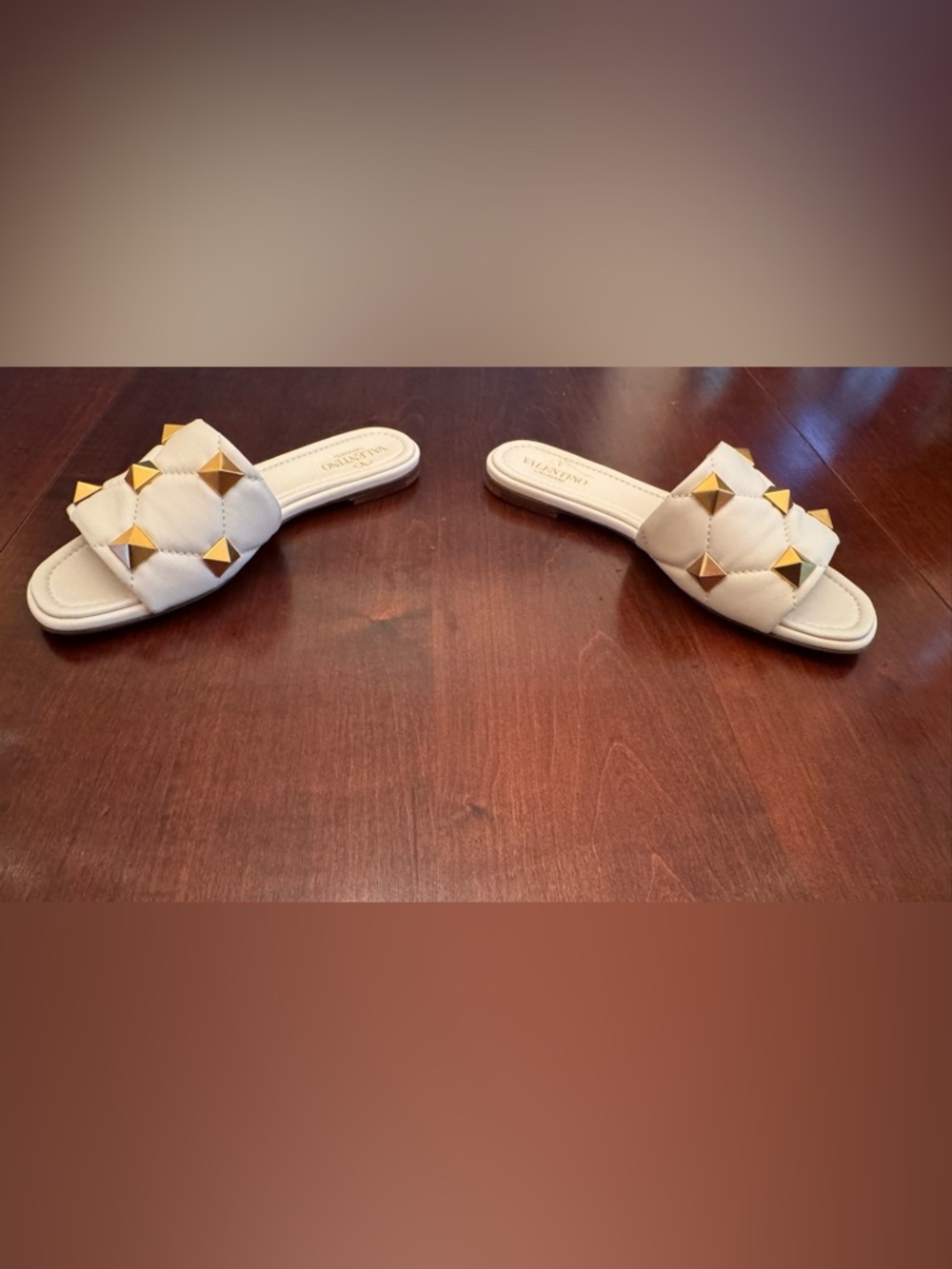 Valentino Garavani Rockstud Quilted Leather Slide Sandals